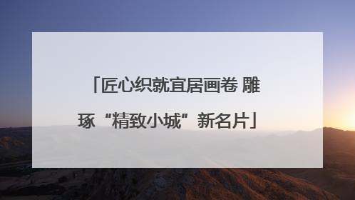 匠心织就宜居画卷 雕琢“精致小城”新名片
