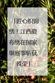 匠心织锦绣！江西夏布绣在国家级赛事斩获殊荣