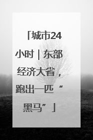 城市24小时｜东部经济大省，跑出一匹“黑马”