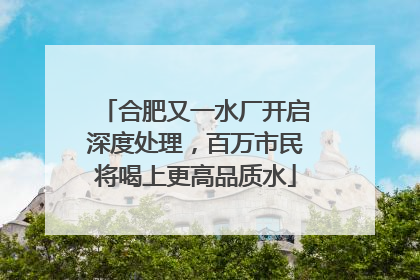 合肥又一水厂开启深度处理，百万市民将喝上更高品质水