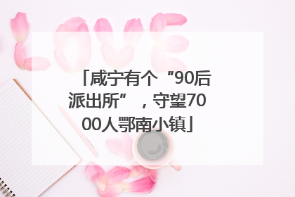 咸宁有个“90后派出所”，守望7000人鄂南小镇