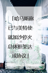 哈马斯称已与美特使就加沙停火总体框架达成协议