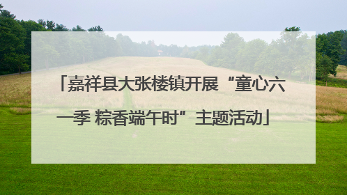 嘉祥县大张楼镇开展“童心六一季 粽香端午时”主题活动