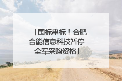 围标串标！合肥合能信息科技暂停全军采购资格