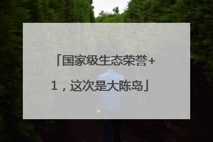 国家级生态荣誉+1，这次是大陈岛