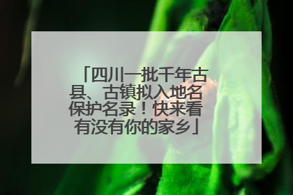 四川一批千年古县、古镇拟入地名保护名录！快来看有没有你的家乡