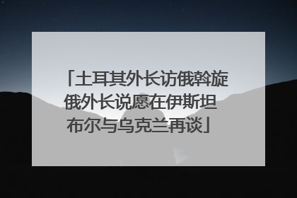 土耳其外长访俄斡旋 俄外长说愿在伊斯坦布尔与乌克兰再谈