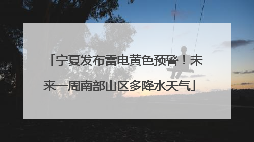 宁夏发布雷电黄色预警！未来一周南部山区多降水天气