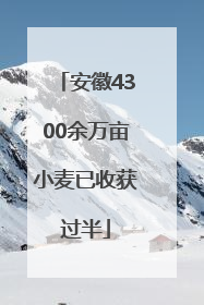 安徽4300余万亩小麦已收获过半