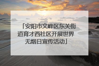 安阳市文峰区东关街道育才西社区开展世界无烟日宣传活动