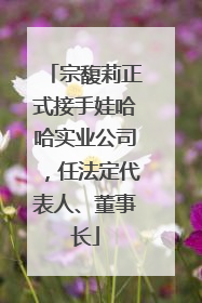 宗馥莉正式接手娃哈哈实业公司，任法定代表人、董事长