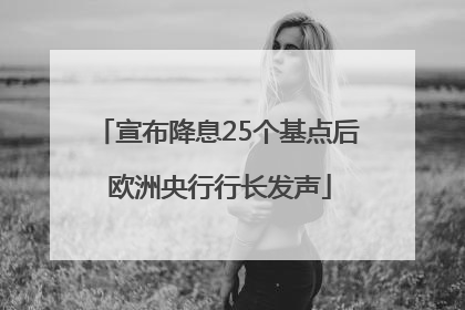 宣布降息25个基点后 欧洲央行行长发声