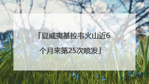 夏威夷基拉韦火山近6个月来第25次喷发