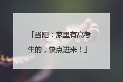 当阳：家里有高考生的，快点进来！