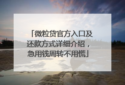 微粒贷官方入口及还款方式详细介绍，急用钱周转不用慌