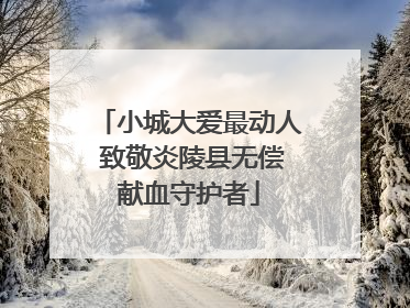 小城大爱最动人 致敬炎陵县无偿献血守护者