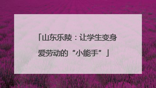 山东乐陵：让学生变身爱劳动的“小能手”