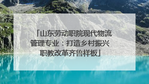 山东劳动职院现代物流管理专业：打造乡村振兴职教改革齐鲁样板