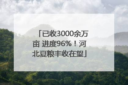 已收3000余万亩 进度96%！河北夏粮丰收在望