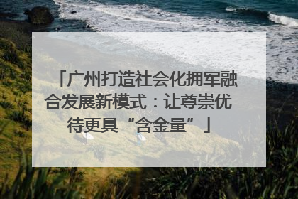 广州打造社会化拥军融合发展新模式：让尊崇优待更具“含金量”