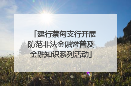 建行蔡甸支行开展防范非法金融暨普及金融知识系列活动