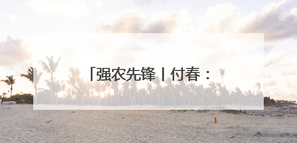 强农先锋丨付春：一粒花生的追求