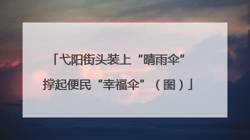 弋阳街头装上“晴雨伞” 撑起便民“幸福伞”（图）