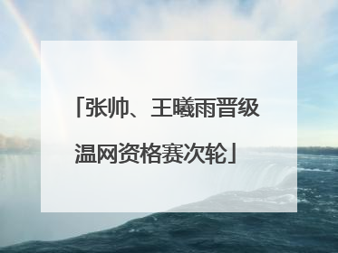 张帅、王曦雨晋级温网资格赛次轮