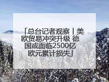 总台记者观察丨美欧贸易冲突升级 德国或面临2500亿欧元累计损失