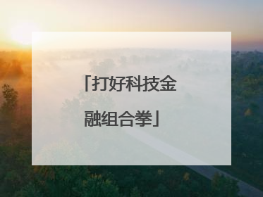 打好科技金融组合拳