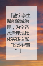 数字孪生赋能流域治理，为全省水治理现代化实践贡献“长沙智慧”