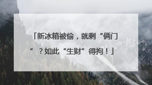 新冰箱被偷，就剩“俩门”？如此“生财”得拘！