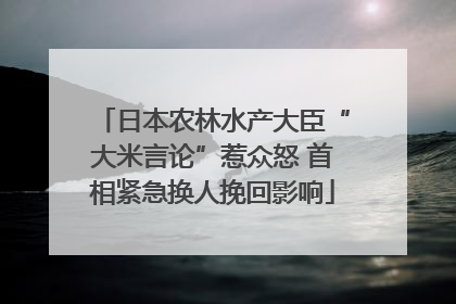 日本农林水产大臣“大米言论”惹众怒 首相紧急换人挽回影响