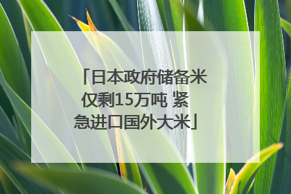 日本政府储备米仅剩15万吨 紧急进口国外大米
