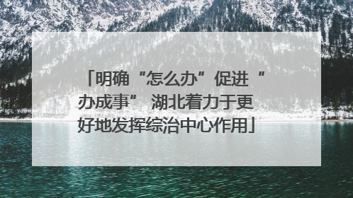 明确“怎么办”促进“办成事” 湖北着力于更好地发挥综治中心作用