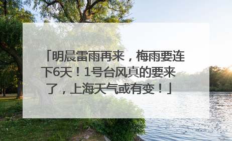 明晨雷雨再来，梅雨要连下6天！1号台风真的要来了，上海天气或有变！