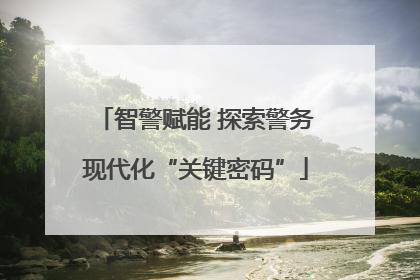 智警赋能 探索警务现代化“关键密码”