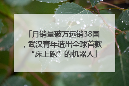 月销量破万远销38国，武汉青年造出全球首款“床上跑”的机器人