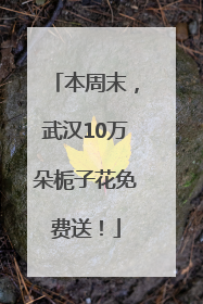 本周末，武汉10万朵栀子花免费送！