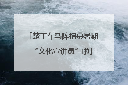 楚王车马阵招募暑期“文化宣讲员”啦