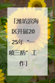 潍坊滨海区开展2025年“一喷三防”工作
