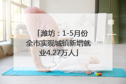 潍坊：1-5月份全市实现城镇新增就业4.27万人