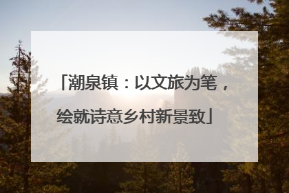 潮泉镇：以文旅为笔，绘就诗意乡村新景致