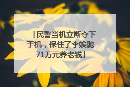 民警当机立断夺下手机，保住了李娭毑71万元养老钱