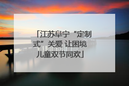江苏阜宁“定制式”关爱 让困境儿童双节同欢