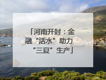 河南开封：金融“活水”助力“三夏”生产