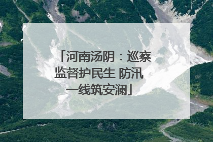 河南汤阴：巡察监督护民生 防汛一线筑安澜