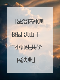 法治精神润校园 洪山十二小师生共学民法典
