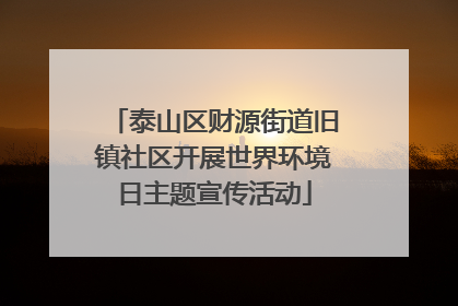 泰山区财源街道旧镇社区开展世界环境日主题宣传活动