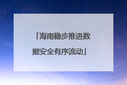 海南稳步推进数据安全有序流动